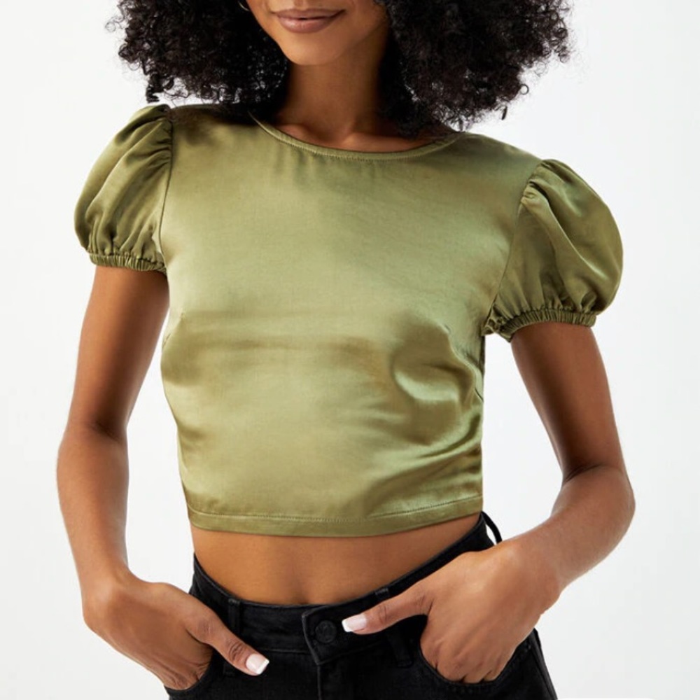 Kendall & Kylie lace back satin top